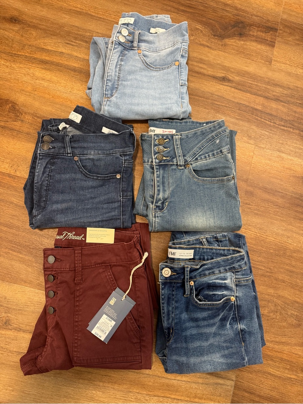 5 pairs of jeans/pants